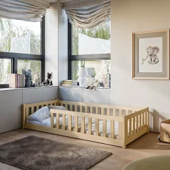 Petits-Meubles Lit au sol 90x200 sommier inclus Maya Bois*Enfant Lit Enfant