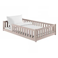 Petits-Meubles Lit au sol 120x200 sommier inclus Maya Cachemire*Enfant Lit Enfant