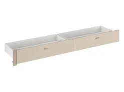 Vente-unique Lit avec 2 tiroirs 160 x 200 cm - coloris : Naturel et beige + Sommier - VELONA* Lit Avec Rangement