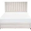 Vente-unique Lit avec 3 tiroirs 180 x 200 cm - Tissu - Beige + Matelas - LIAKO* Lit Avec Rangement