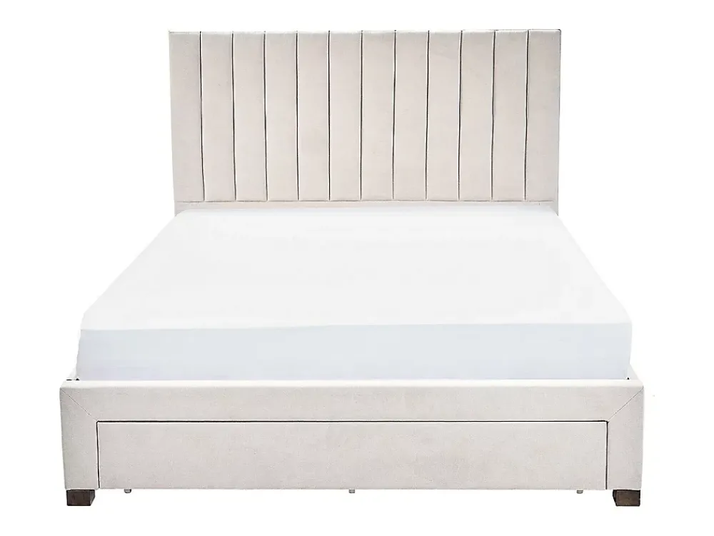 Vente-unique Lit avec 3 tiroirs 180 x 200 cm - Tissu - Beige + Matelas - LIAKO* Lit Avec Rangement