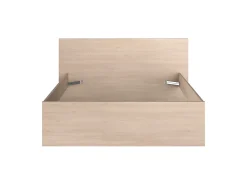 Vente-unique Lit avec 4 tiroirs 140 x 190 cm - Coloris : Naturel et noir + Sommier - VELONA* Lit Avec Rangement