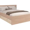 Lit avec 4 tiroirs 160 x 200 cm - coloris : Naturel et beige - VELONA>Vente-unique Sale