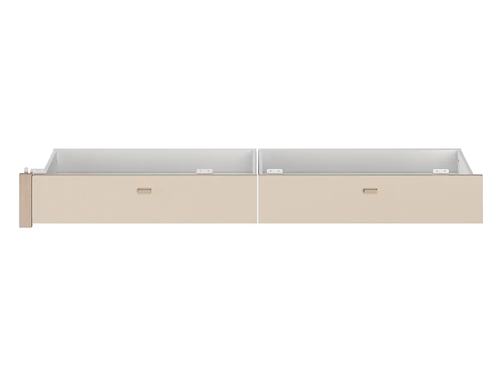 Vente-unique Lit avec 2 tiroirs 140 x 190 cm - coloris : Naturel et beige - VELONA* Lit Avec Rangement