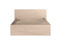 Vente-unique Lit avec 2 tiroirs 140 x 190 cm - coloris : Naturel et beige + Sommier - VELONA* Lit Avec Rangement
