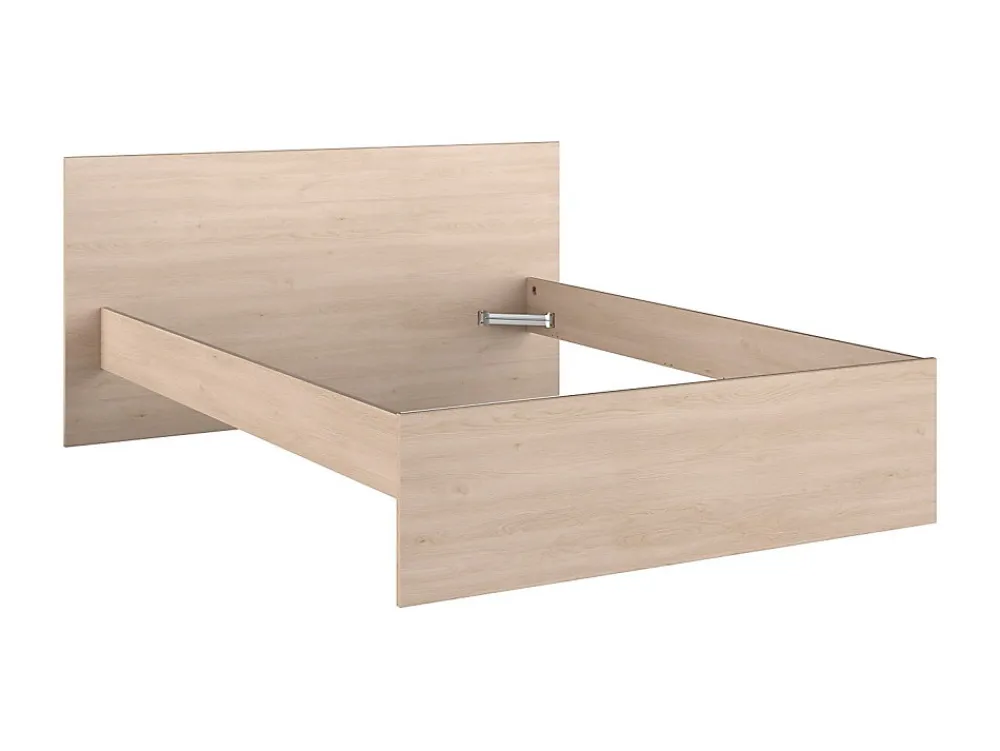 Lit avec 4 tiroirs 140 x 190 cm - coloris : Naturel et beige - VELONA>Vente-unique Outlet
