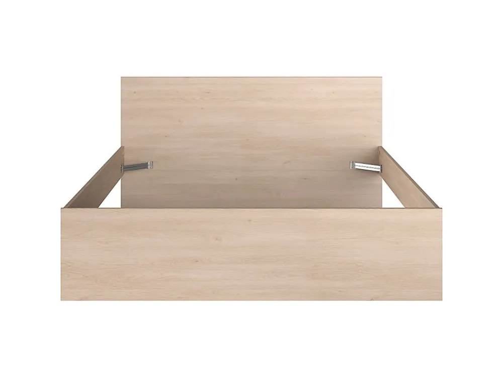 Lit avec 4 tiroirs 160 x 200 cm - coloris : Naturel et beige + Sommier - VELONA>Vente-unique Hot