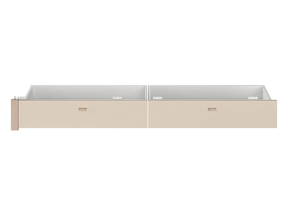 Lit avec 4 tiroirs 160 x 200 cm - coloris : Naturel et beige + Sommier - VELONA>Vente-unique Hot