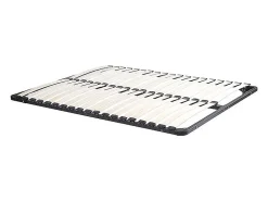 Vente-unique Lit avec chevets 120 x 200 cm - 2 tiroirs - Avec LEDs - Coloris : Naturel et anthracite + Sommier - FRANCOLI* Lit Avec Rangement