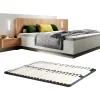 Lit avec chevets 160 x 200 cm - 2 tiroirs - Avec LEDs - Coloris : Blanc et naturel + Sommier - FRANCOLI>Vente-unique Sale