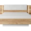 Vente-unique Lit avec chevets 160 x 200 cm - Avec LEDs - Coloris : Naturel et blanc - ELYNIA* Lit Avec Rangement