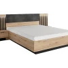Lit avec chevets 160 x 200 cm - Avec LEDs - Coloris : Naturel et noir - ARIADA>Vente-unique Sale