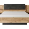 Vente-unique Lit avec chevets 140 x 190 cm - Avec LEDs - Coloris : Naturel et anthracite + Sommier - ELYNIA* Lit Avec Rangement