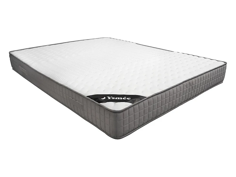 Vente-unique Lit avec chevets 160 x 200 cm - Avec LEDs - Coloris : Naturel et blanc + Sommier + Matelas - ELYNIA* Lit Avec Rangement