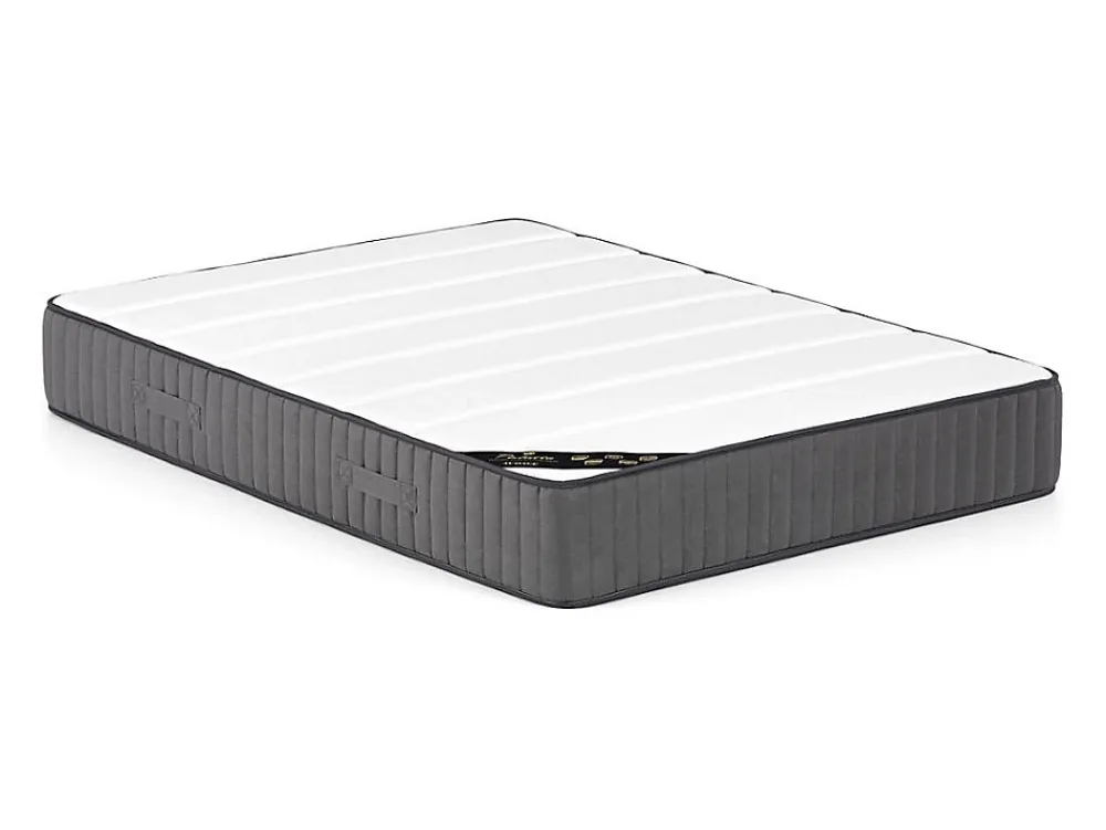Vente-unique Lit avec chevets 160 x 200 cm - Avec LEDs - Coloris : Naturel et blanc + Sommier + Matelas - ELYNIA* Lit Avec Rangement
