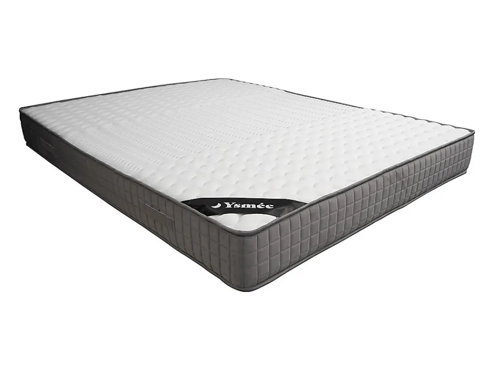 Lit avec chevets 160 x 200 cm - 2 tiroirs - Avec LEDs - Blanc et naturel + Sommier + Matelas - FRANCOLI>Vente-unique Best