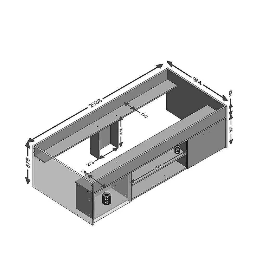 Lit avec rangements Carlo 90x200>Calicosy Clearance