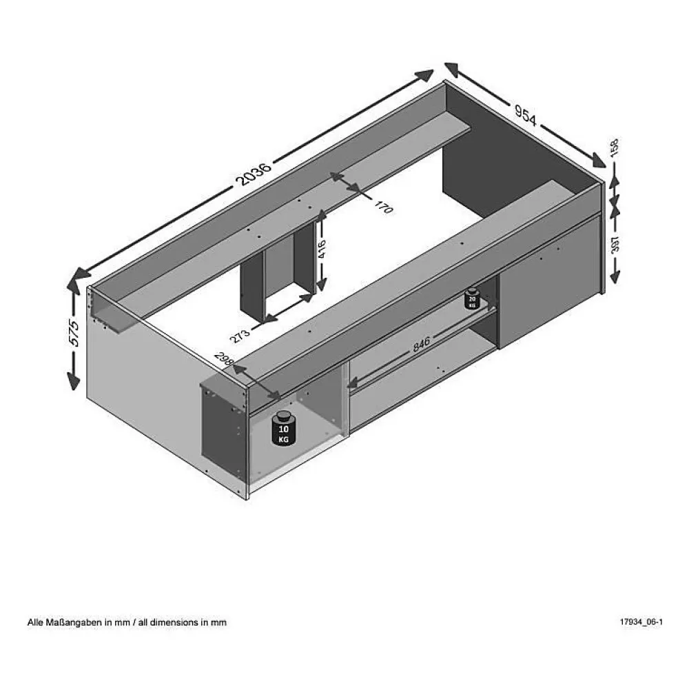 Lit avec rangements Carlo 90x200>Calicosy Clearance