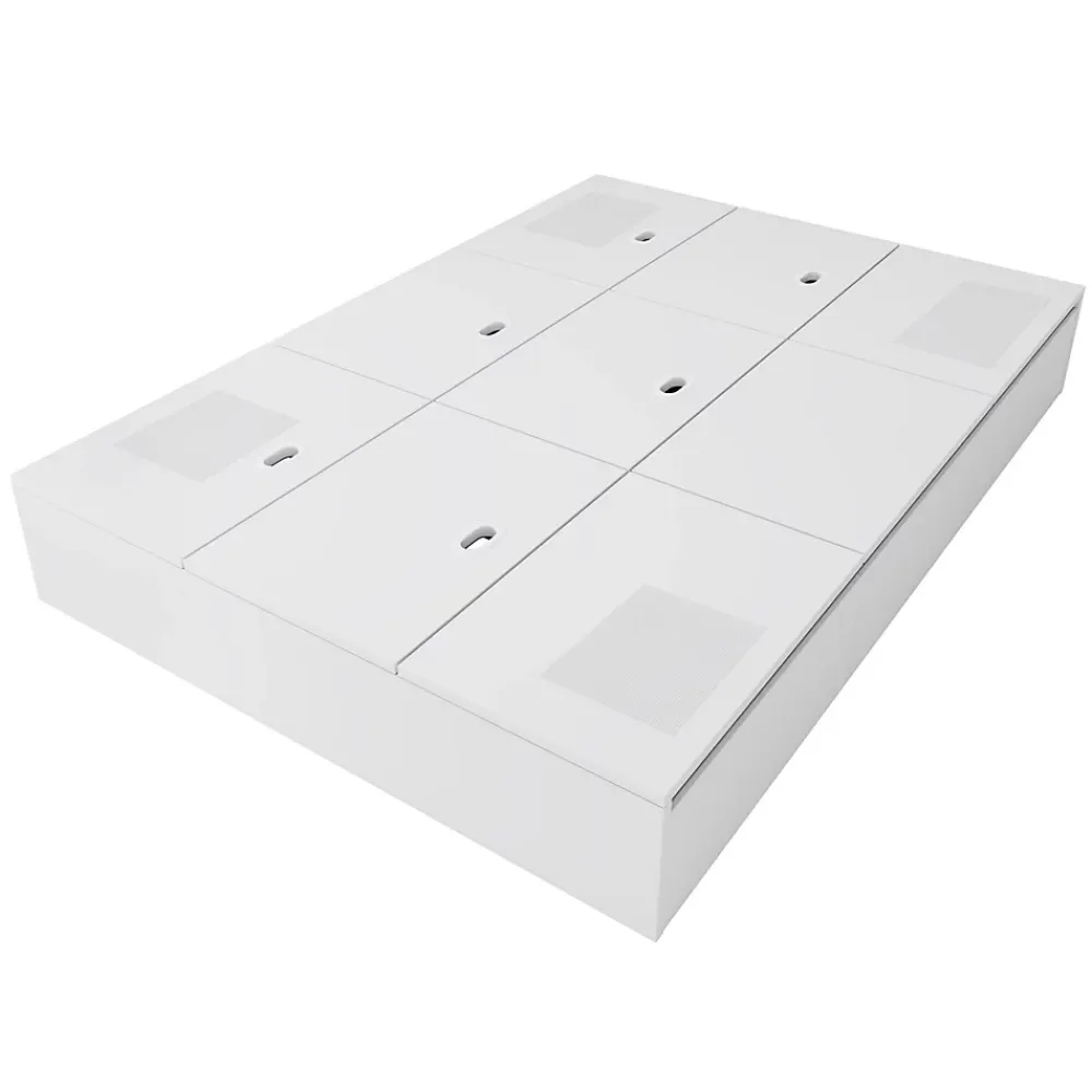 Okwish Lit avec Rangements 140x200 cm - Lit Double avec Tiroirs, Espace sous le Lit - MDF - Blanc - Sans Matelas* Lit Avec Rangement