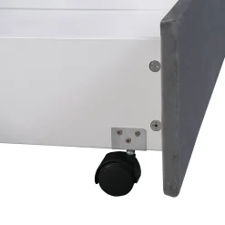 Okwish Lit avec Rangements 160x200, Lit Double Capitonné en Velours Gris avec 2 Tiroirs* Lit Avec Rangement
