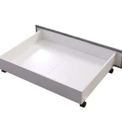 Okwish Lit avec Rangements 160x200, Lit Double Capitonné en Velours Gris avec 2 Tiroirs* Lit Avec Rangement