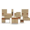 Meublorama Lit avec sommier NOKI 180x200 cm chene clair et moka Style scandinave* Lit Double