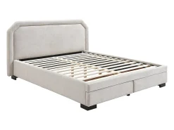 Lit avec tiroirs 160 x 200 cm - Tissu - Beige - INASTO>Vente-unique Discount