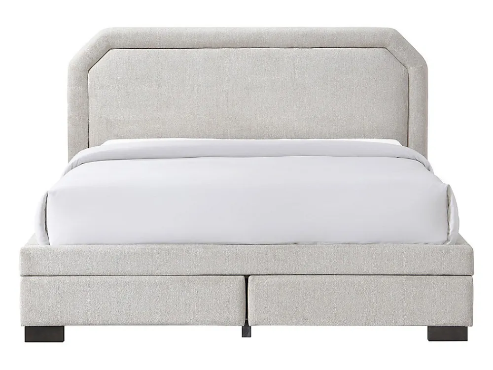 Lit avec tiroirs 180 x 200 cm - Tissu - Beige + Matelas - INASTO>Vente-unique