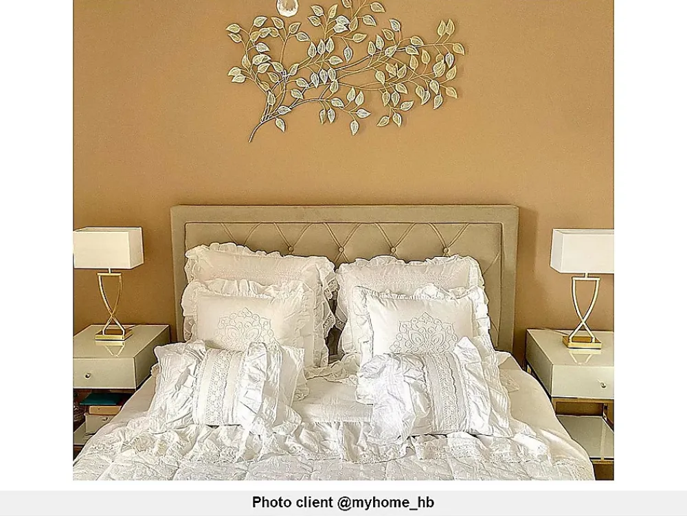 Vente-unique Lit avec tiroirs 140 x 190 cm - Tissu velours - Beige - LEOPOLD* Lit Avec Rangement