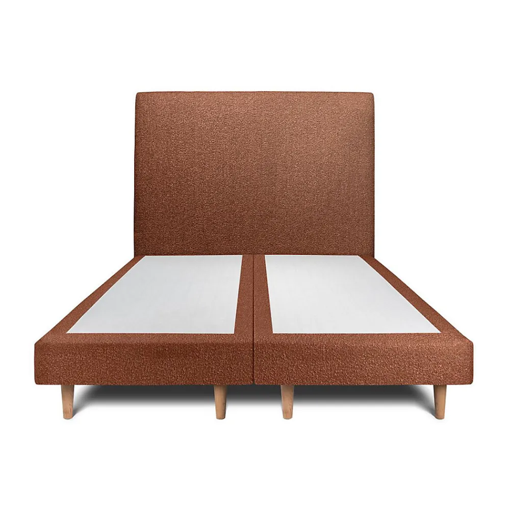 Sommeil De Plomb Lit avec tête de lit bouclette et sommier tapissier - Lit en bois massif* Lit Double