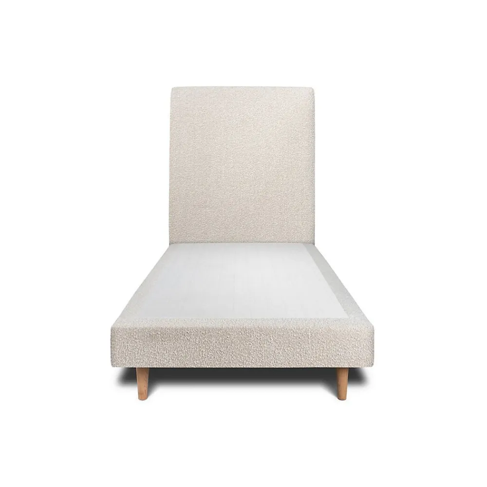 Lit avec tête de lit bouclette et sommier tapissier - Lit en bois massif>Sommeil De Plomb Online