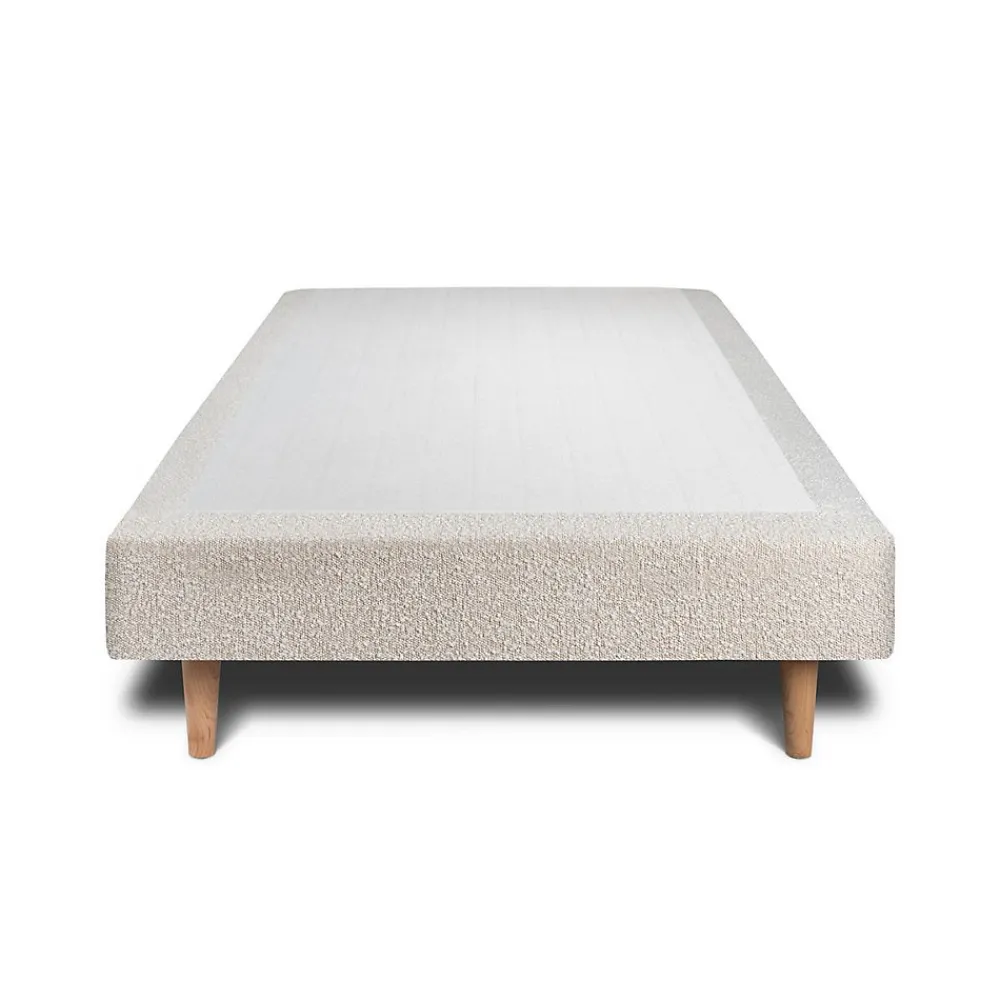 Lit avec tête de lit bouclette et sommier tapissier - Lit en bois massif>Sommeil De Plomb Online