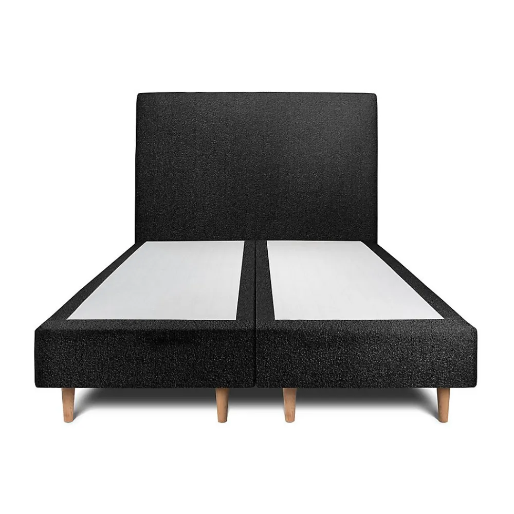 Lit avec tête de lit bouclette et sommier tapissier - Lit en bois massif>Sommeil De Plomb Hot