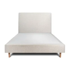 Lit avec tête de lit bouclette et sommier tapissier - Lit en bois massif>Sommeil De Plomb Online