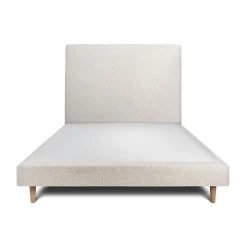 Lit avec tête de lit bouclette et sommier tapissier - Lit en bois massif>Sommeil De Plomb Hot