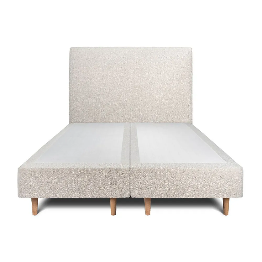 Lit avec tête de lit bouclette et sommier tapissier - Lit en bois massif>Sommeil De Plomb Hot