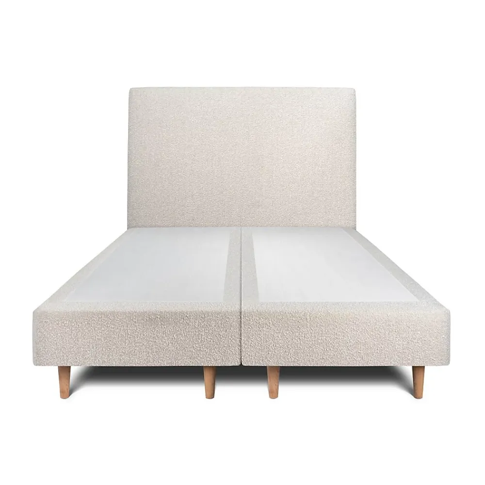 Sommeil De Plomb Lit avec tête de lit bouclette et sommier tapissier - Lit en bois massif* Lit Double