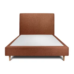 Lit avec tête de lit bouclette et sommier tapissier - Lit en bois massif>Sommeil De Plomb Outlet
