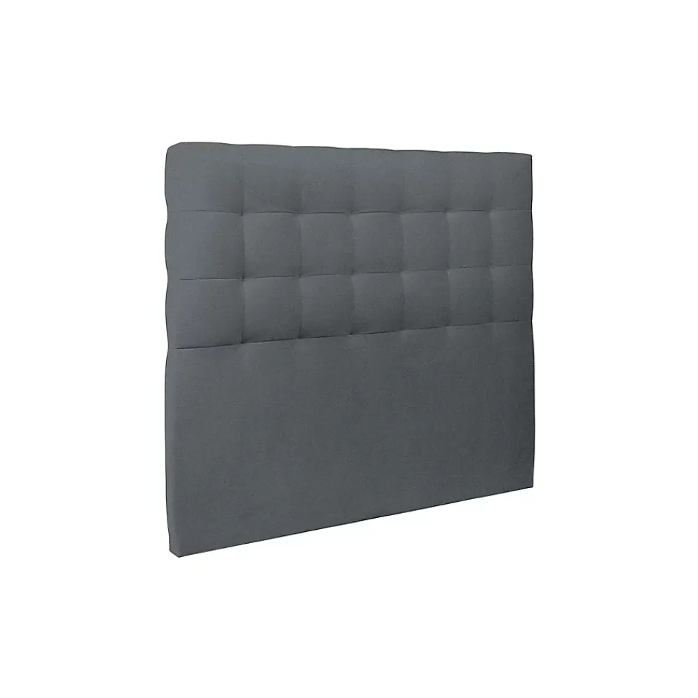 Sommeil De Plomb Lit avec tête de lit capitonnée velours et sommier - Lit en bois massif* Lit Double