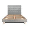 Lit avec tête de lit capitonnée et sommier kit - Lit en bois massif>Sommeil De Plomb Best