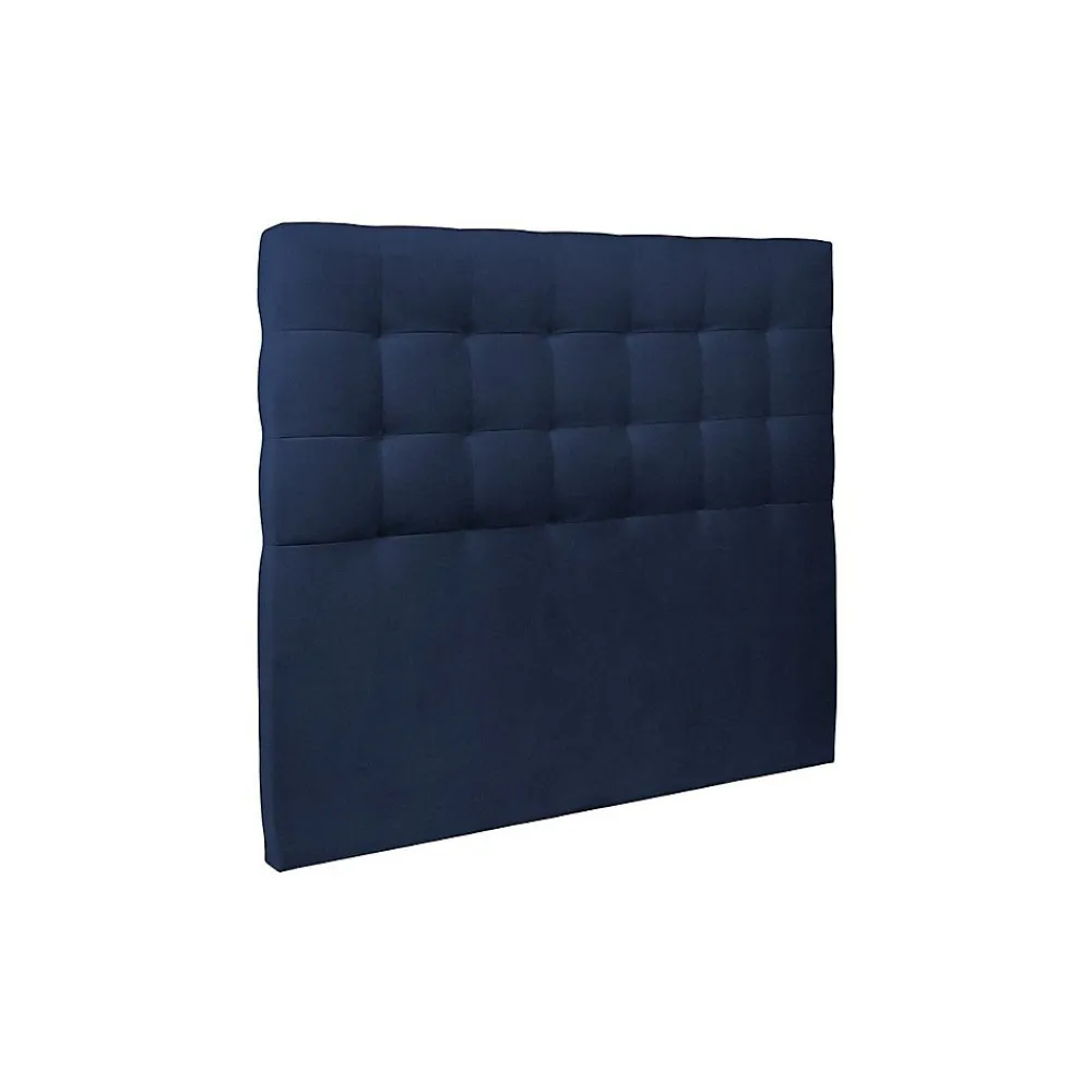 Lit avec tête de lit capitonnée velours et sommier kit - Lit en bois massif>Sommeil De Plomb Outlet
