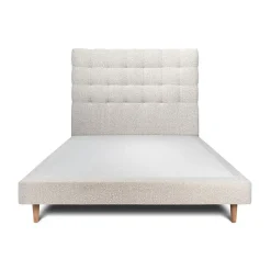 Sommeil De Plomb Lit avec tête de lit capitonnée et sommier tapissier - Lit en bois massif* Lit Simple