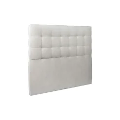 Lit avec tête de lit capitonnée velours et sommier kit - Lit en bois massif><noscript><img width=