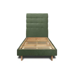 Lit avec tête de lit capitonnée tissu et sommier kit - Lit en bois massif>Sommeil De Plomb Best