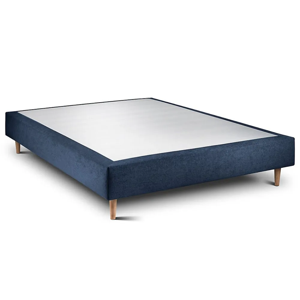 Lit avec tête de lit capitonnée tissu et sommier tapissier - Lit en bois massif>Sommeil De Plomb