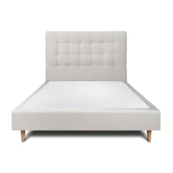 Lit avec tête de lit capitonnée velours et sommier - Lit en bois massif>Sommeil De Plomb Online