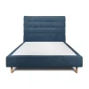 Sommeil De Plomb Lit avec tête de lit capitonnée tissu et sommier tapissier - Lit en bois massif* Lit Double