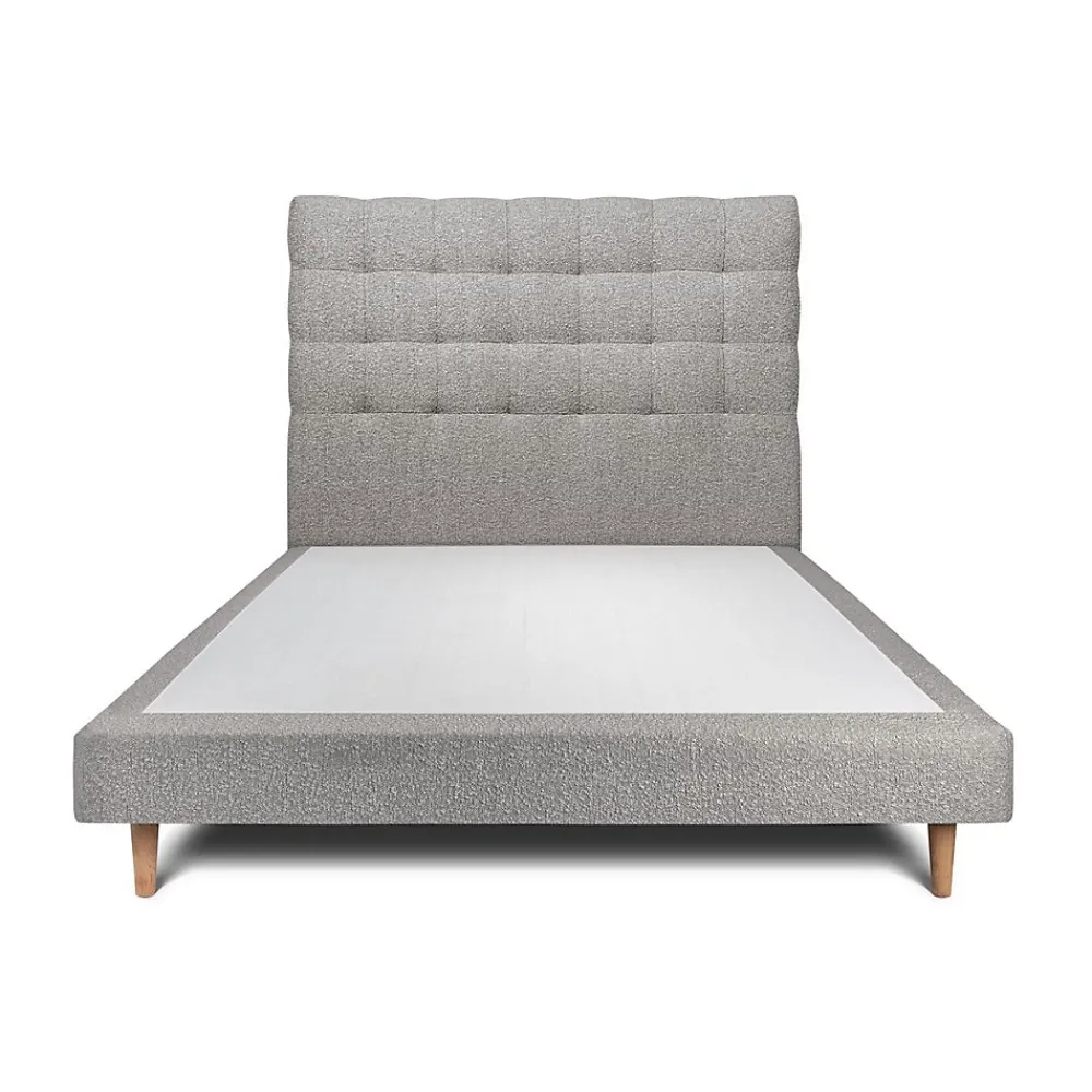 Sommeil De Plomb Lit avec tête de lit capitonnée et sommier tapissier - Lit en bois massif* Lit Simple