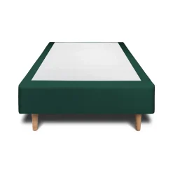 Sommeil De Plomb Lit avec tête de lit capitonnée velours et sommier - Lit en bois massif* Lit Simple