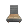 Lit avec tête de lit capitonnée tissu et sommier kit - Lit en bois massif>Sommeil De Plomb